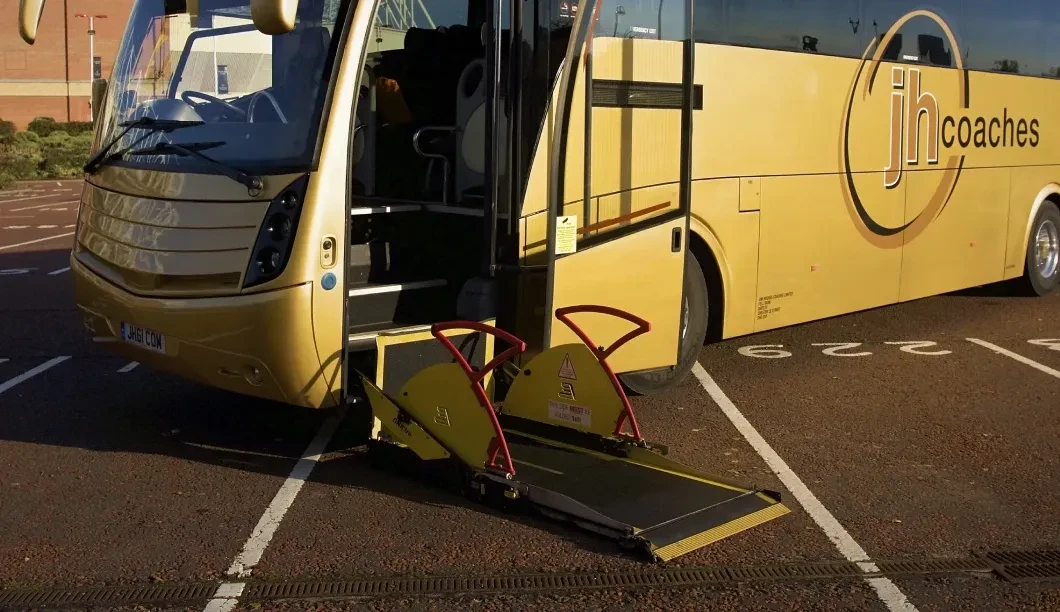 Wheelchair lift on coach