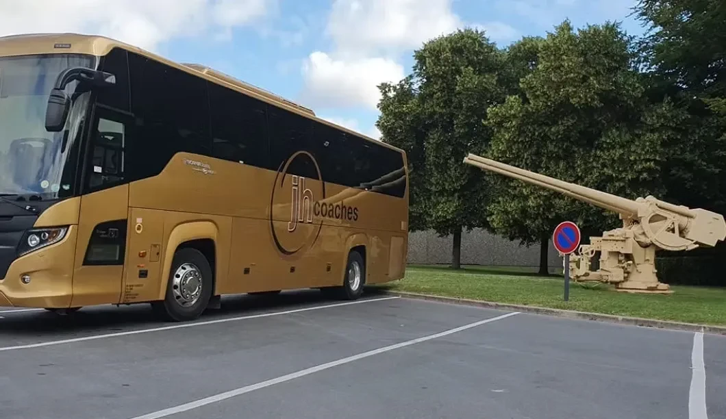 Coach parked in museum car park